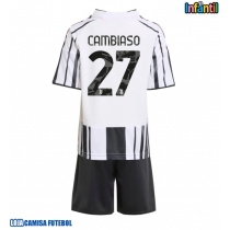 Camisa de Futebol Juventus Andrea Cambiaso #27 Equipamento Principal Infantil 2025-26 Manga Curta (+ Calças curtas)